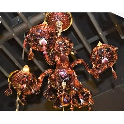 Cranberry 4-Light Candle Style Chandelier J5842