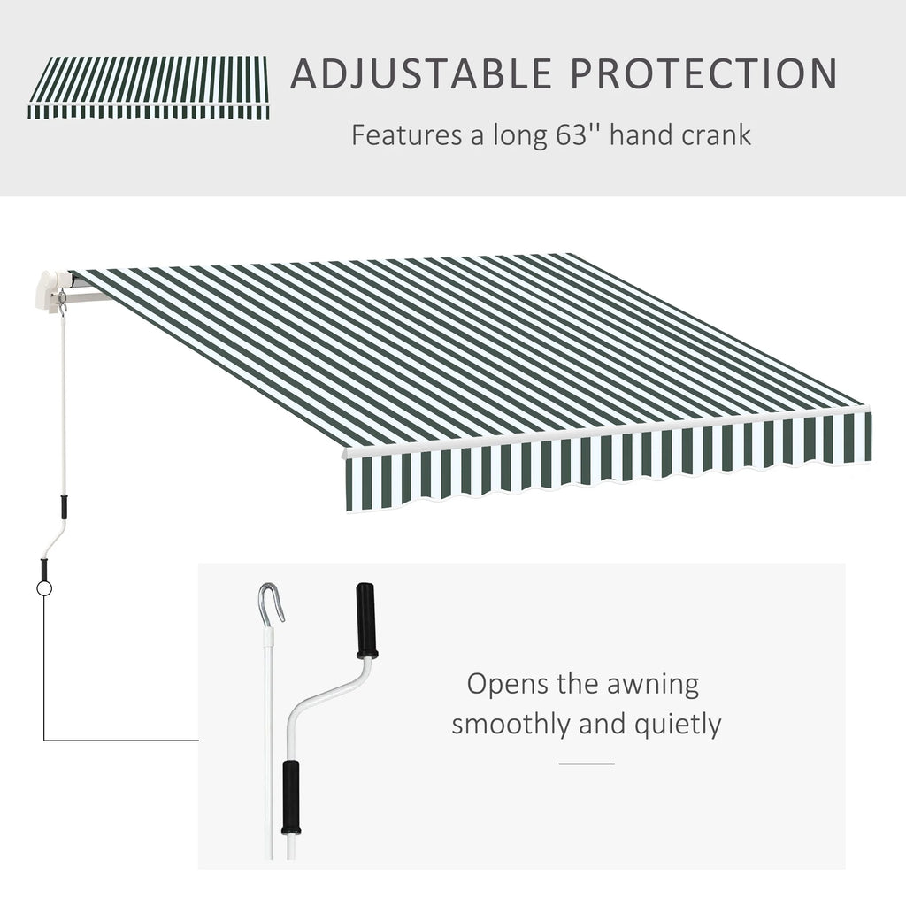 Green White Retractable Patio Awning T883