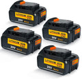 4Pack 6.0Ah 20V DCB206 Battery Replacement for Dewalt 20V Max XR Cordless Tools B5671