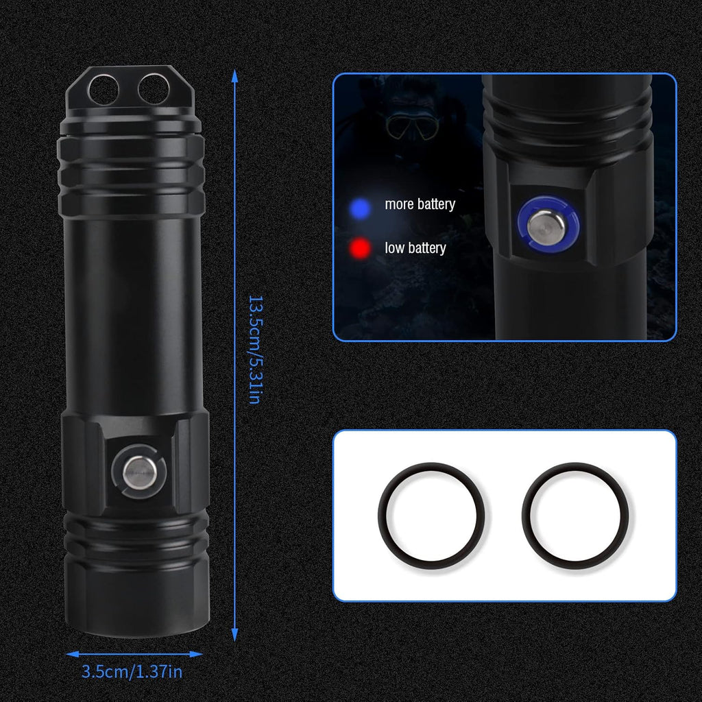 Rechargeable 2000 Lumen Diving Flashlight V623391