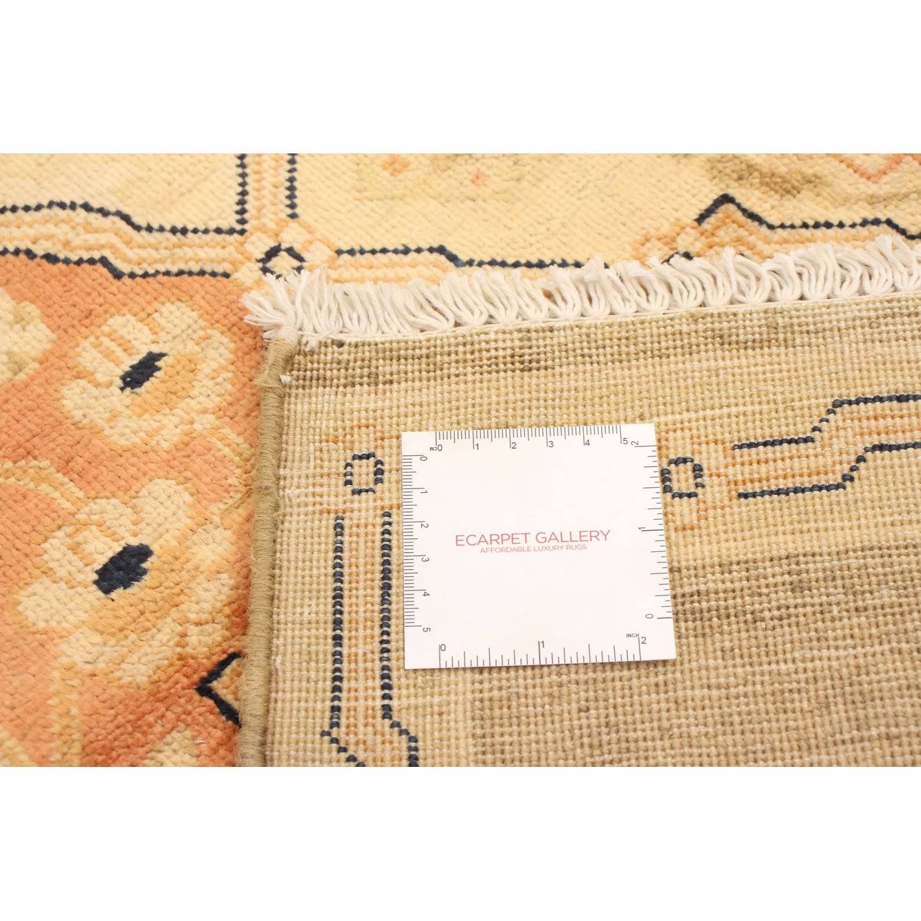 Hand Knotted Ivory Wool Rug Y6998