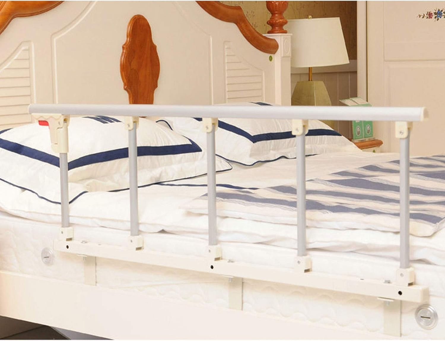 Silver Foldable Bed Safety Rail for Elderly Adults M6610