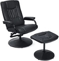 Brown PU Leather Swivel Reclining Chair with Ottoman R250