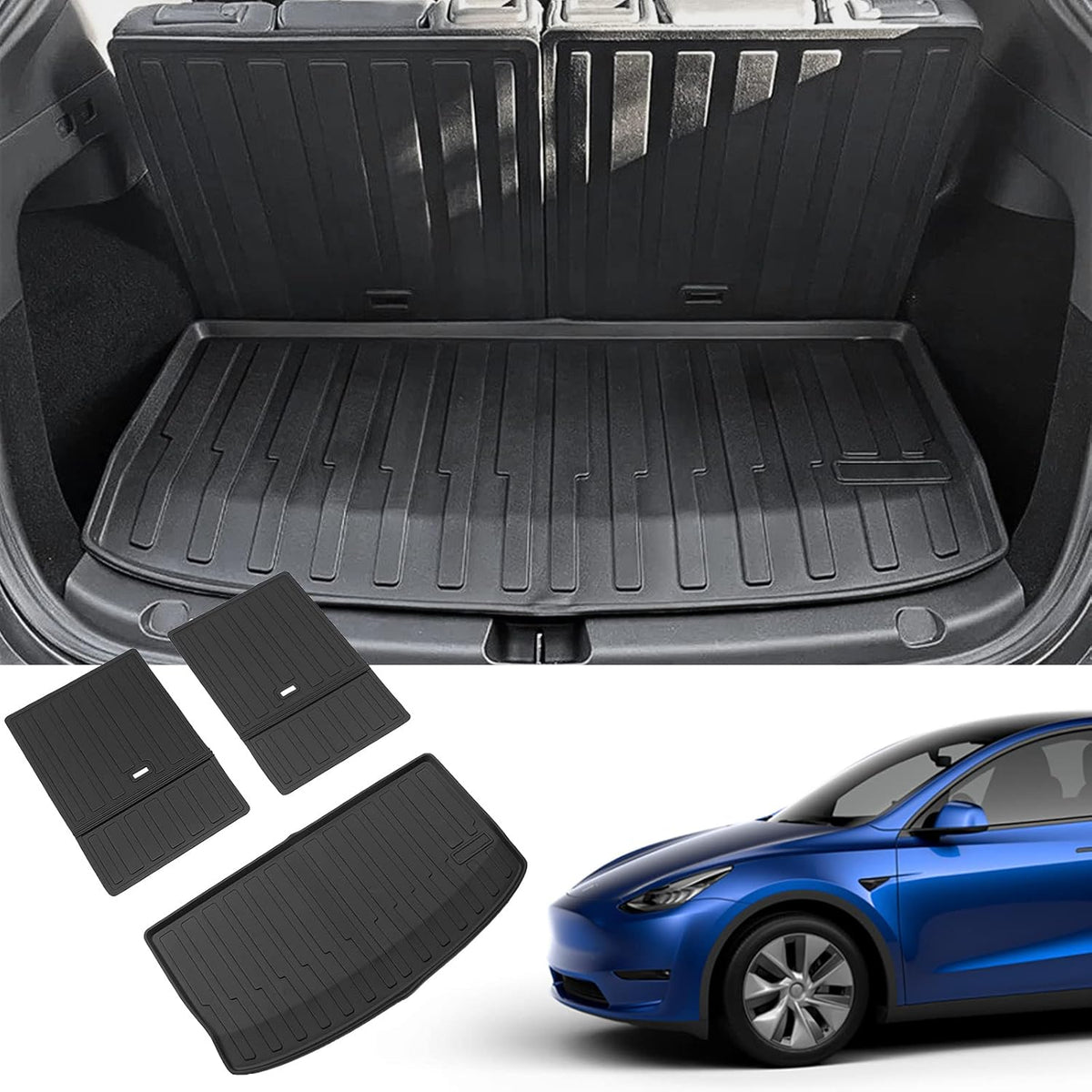 Tesla Model Y 2020 2021 2022 Trunk Mats Cargo Liners All Weather Three Trunk Mats Backrest Mats W633