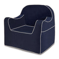 Navy Blue Reader Chair with White Piping D425