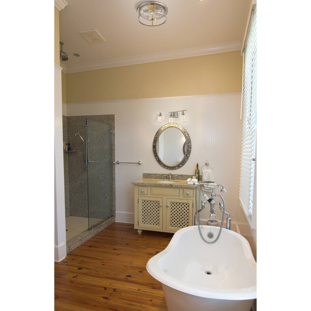 Silver Steel Flush Mount Q441