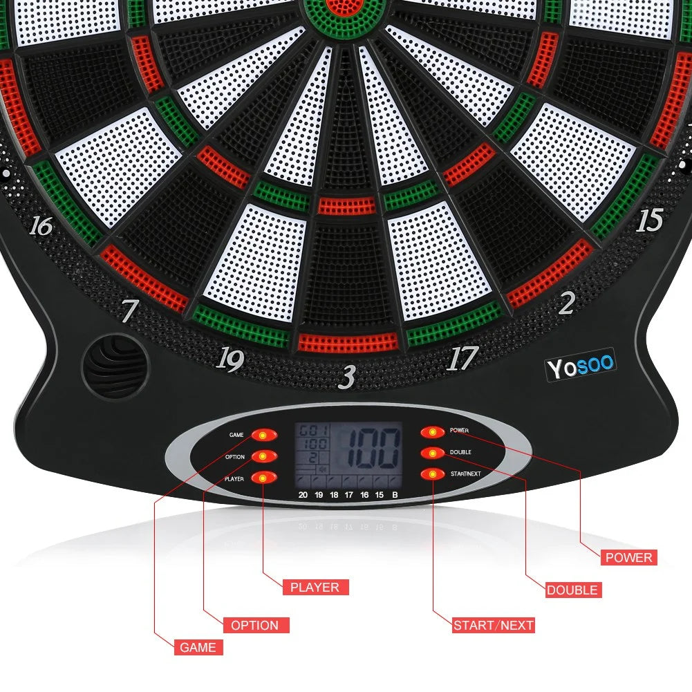 Electronic Hanging Dartboard with 6pcs Darts A369785