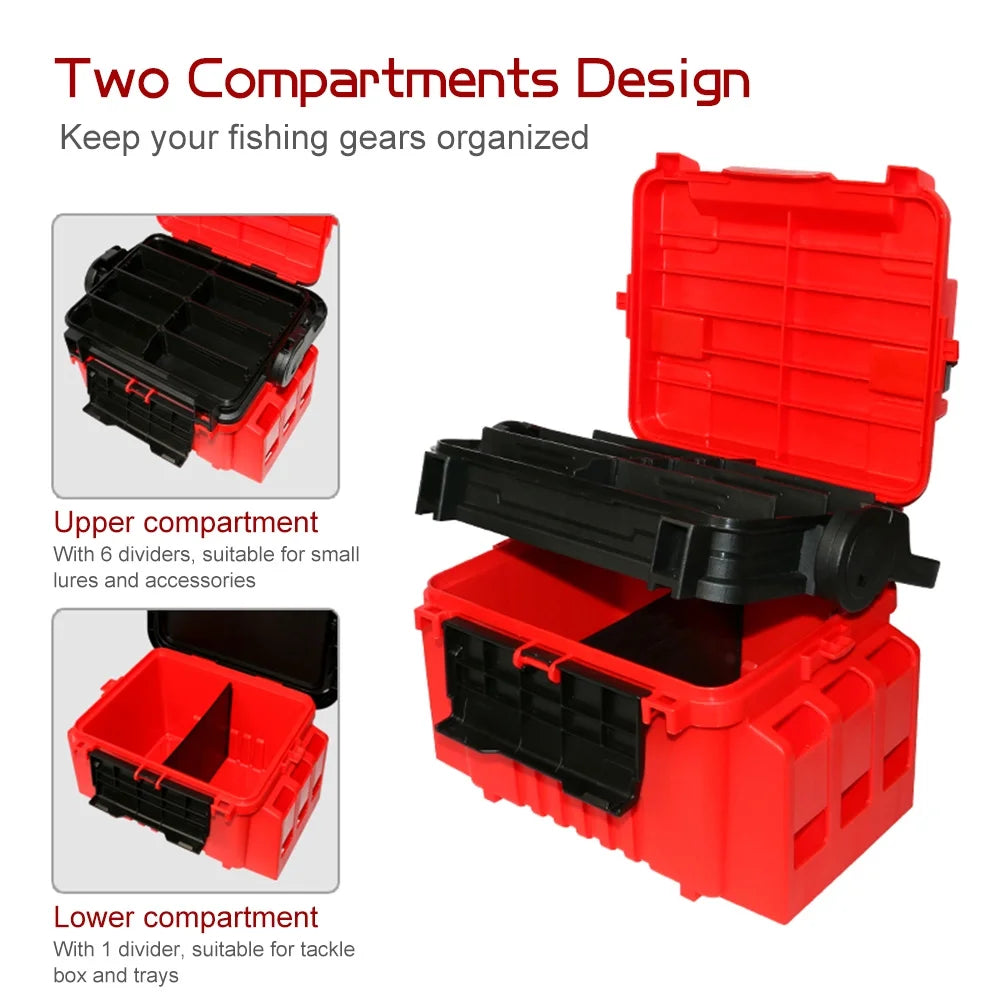 Fishing Tackle Box with Lures Hook Box Tools, Travel Fishing Case I961688