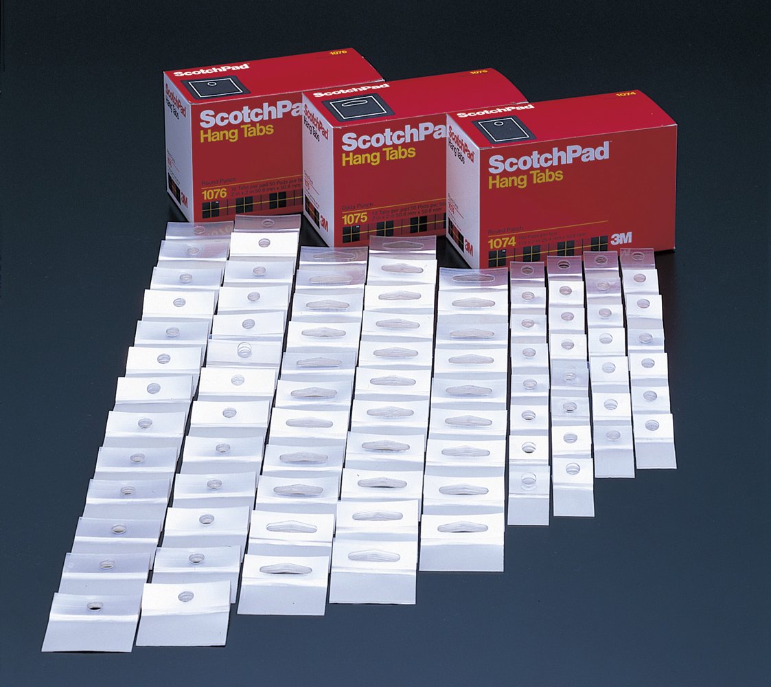 Clear 2 in x 2 in Hang Tabs, 500 per case, Pack of 2 W4340