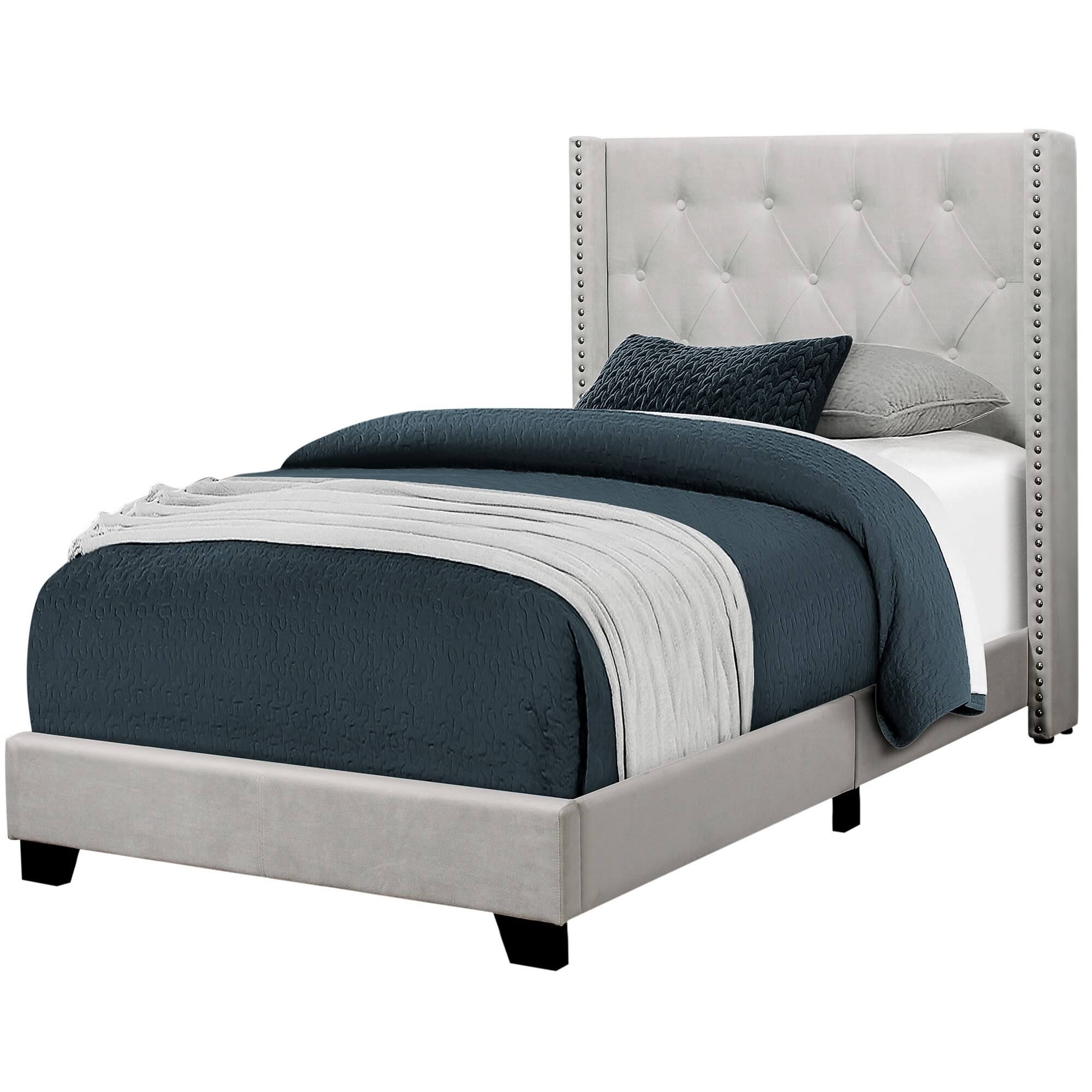 Matte Gray Rectangular Bed Frame N1081