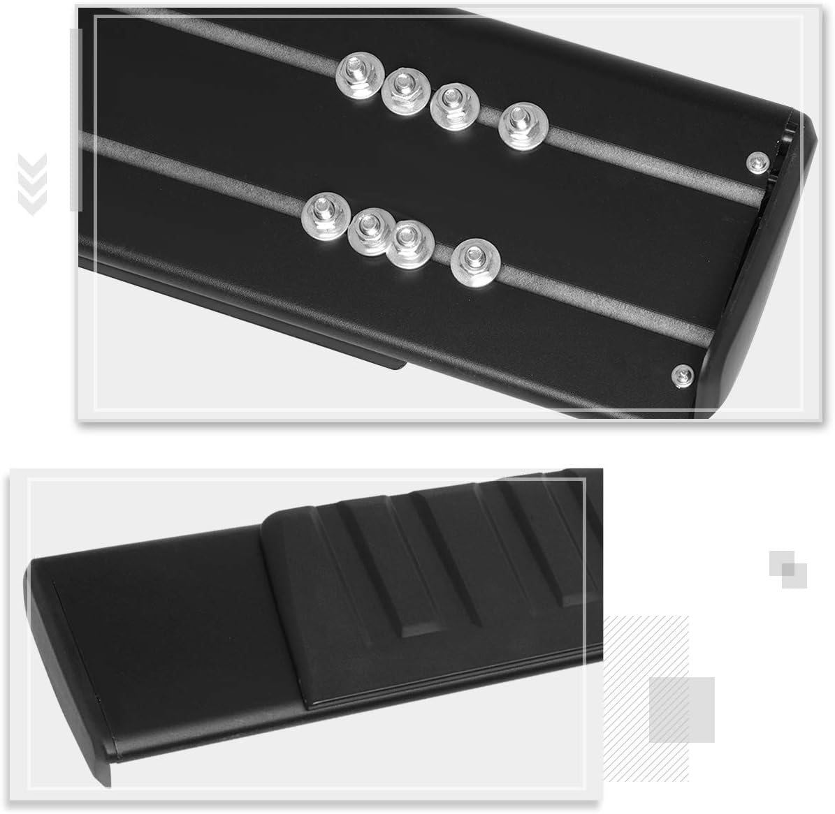 6 Inch Aluminum Black Running Boards Side Step Bars K619