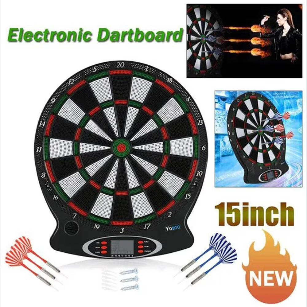 Electronic Hanging Dartboard with 6pcs Darts A369785