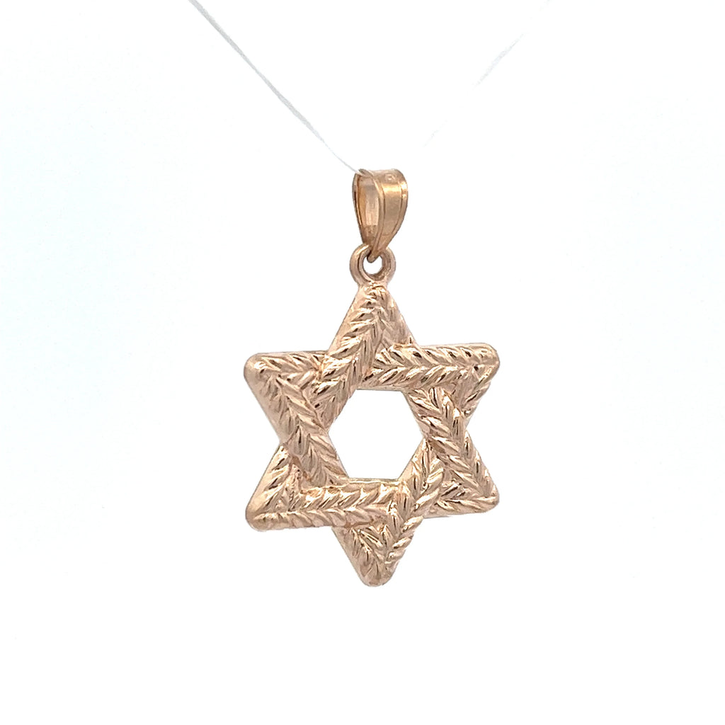 14 KT Yellow Gold Braided Star Of David Pendant X76477