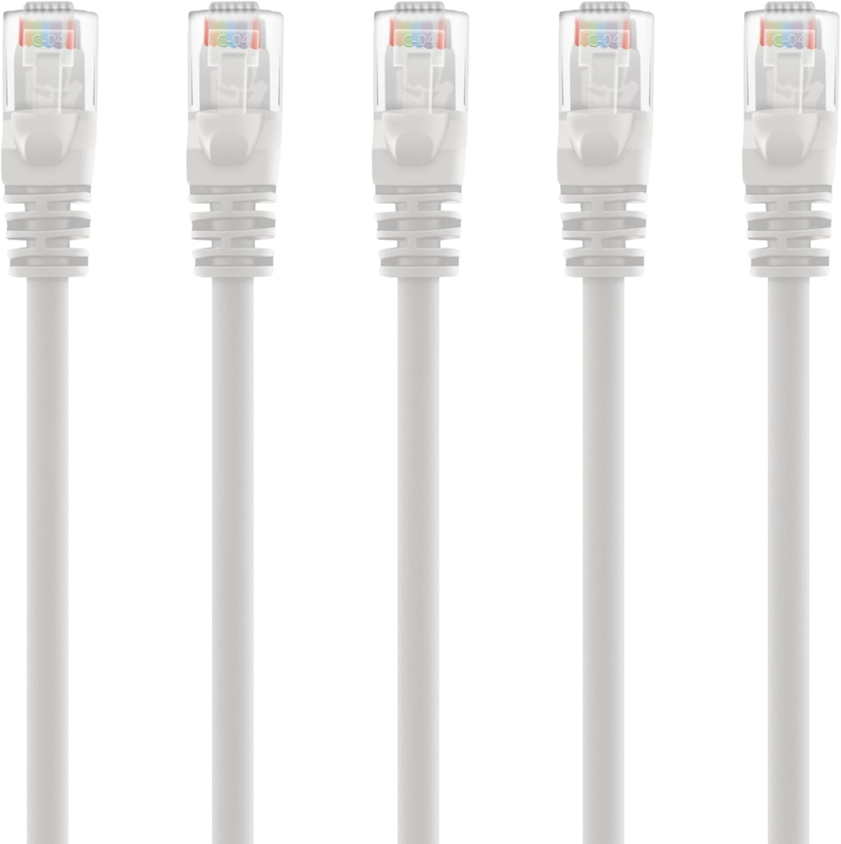 Cat 6 Snagless RJ45 Ethernet Cable 3 Feet White 100-Pack L31198
