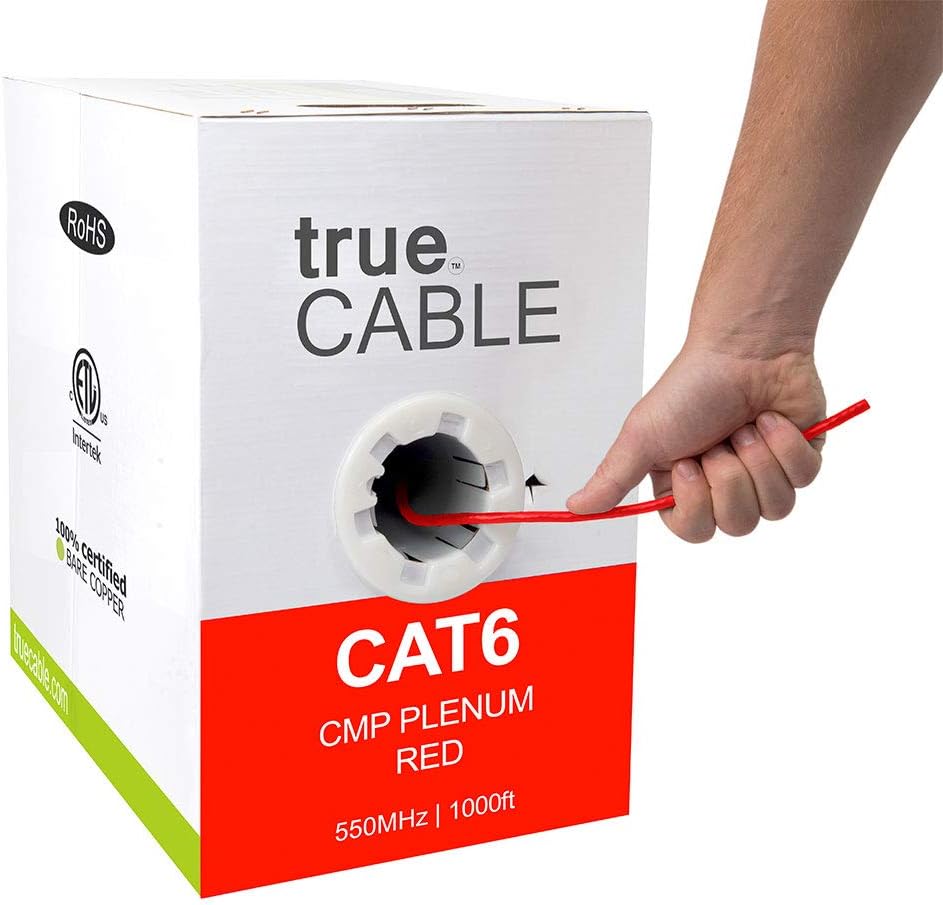 1000ft Yellow 23AWG 4 Pair Solid Bare Copper Bulk Ethernet Cable B469844