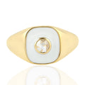 Yellow Gold Plated 925 Silver CZ Diamond Statement Ring S67683