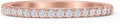 14K Rose Gold Half Eternity Band 0.12ct Natural Diamond Aquamarine C571