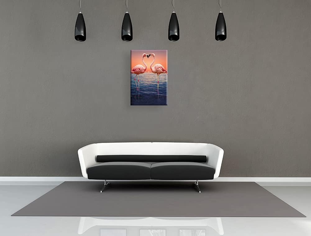 Pink Flamingo Canvas Painting Wall Art H471