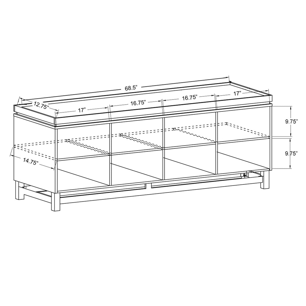 70-Inch Buffet Cabinet Cappuccino M61905