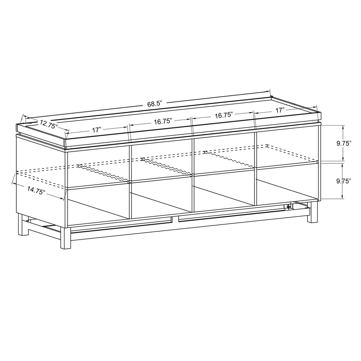 70-Inch Buffet Cabinet Cappuccino M61905