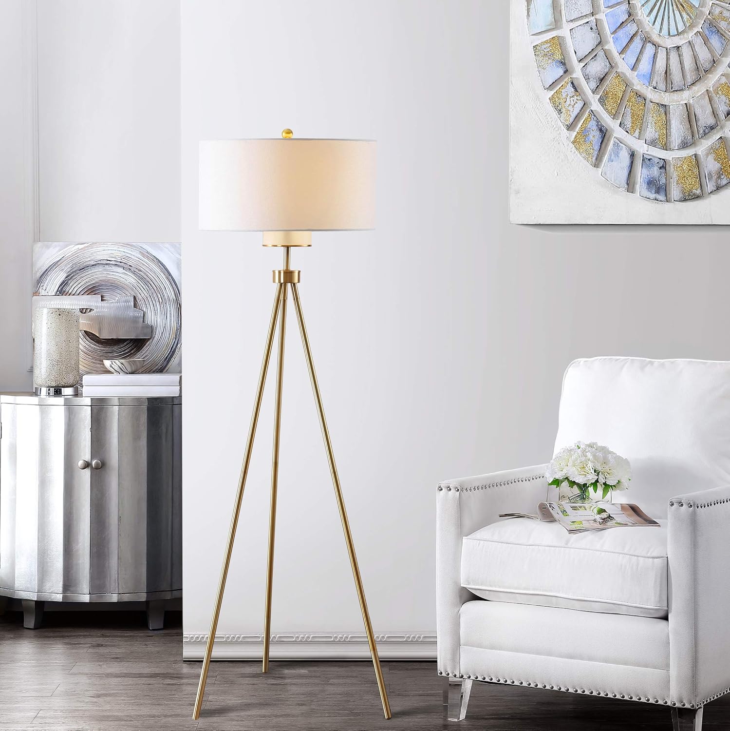 Brass and Gold Floor Lamp R154372