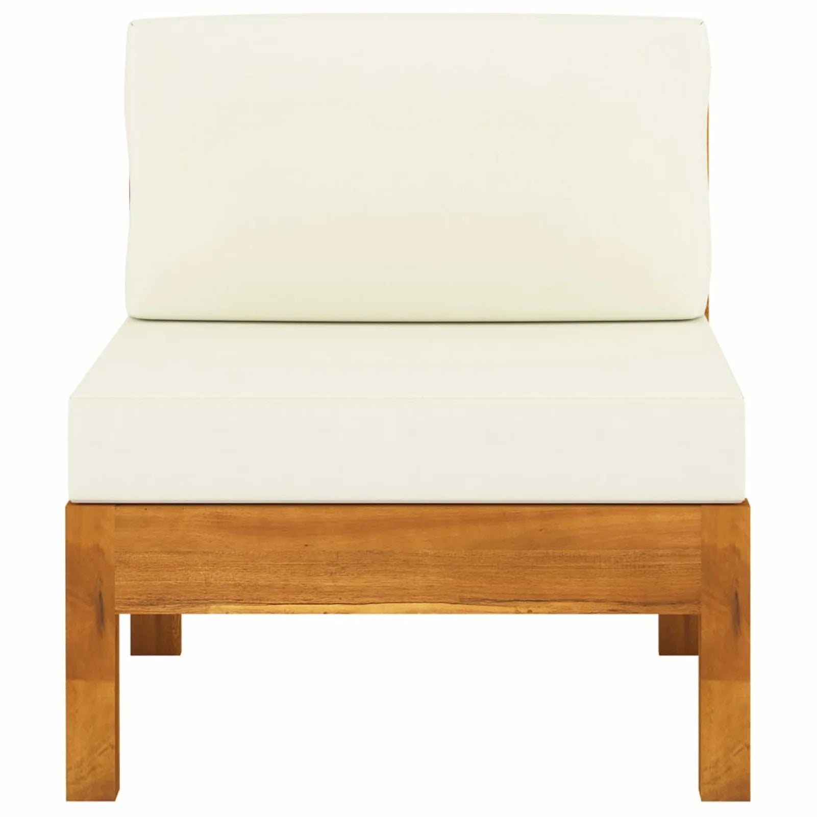 Solid Acacia Wood Sofa with White Cushions C45476