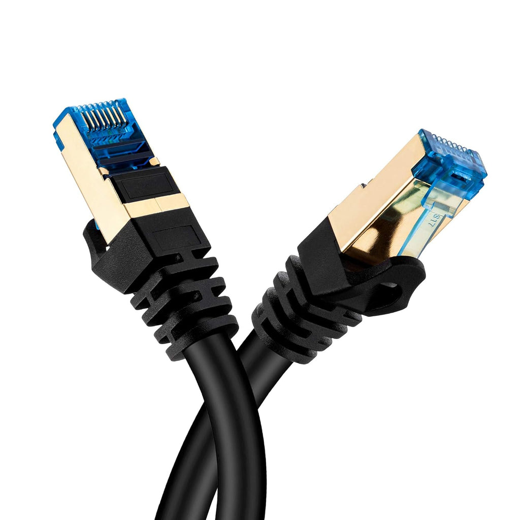 Outdoor Cat7 Ethernet Cable 150 ft Double Shielded SSTP 10Gbps 600MHz 26AWG Heavy-Duty Ethernet Patch Cable E54307