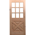 Rustic Knotty Alder 9-Lite Clear Glass Unfinished Wood Front Door Slab Z942999