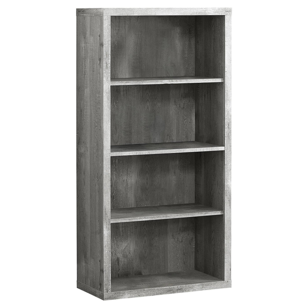 Grey Reclaimed Wood-Look Bookcase with Adjustable Shelves E82539