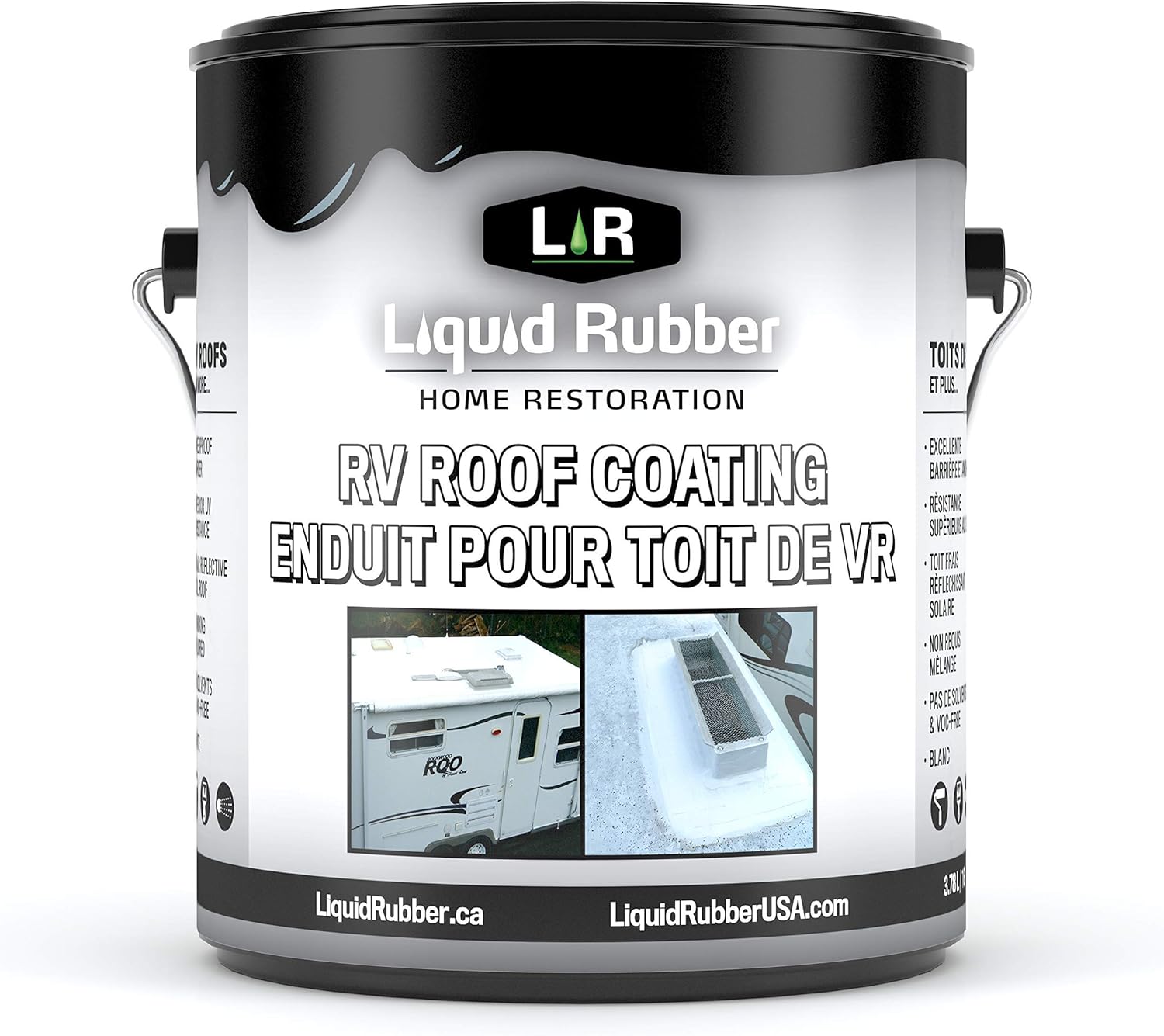 Brilliant White Liquid Rubber RV Roof Coating Sealant, 5 Gallon C854