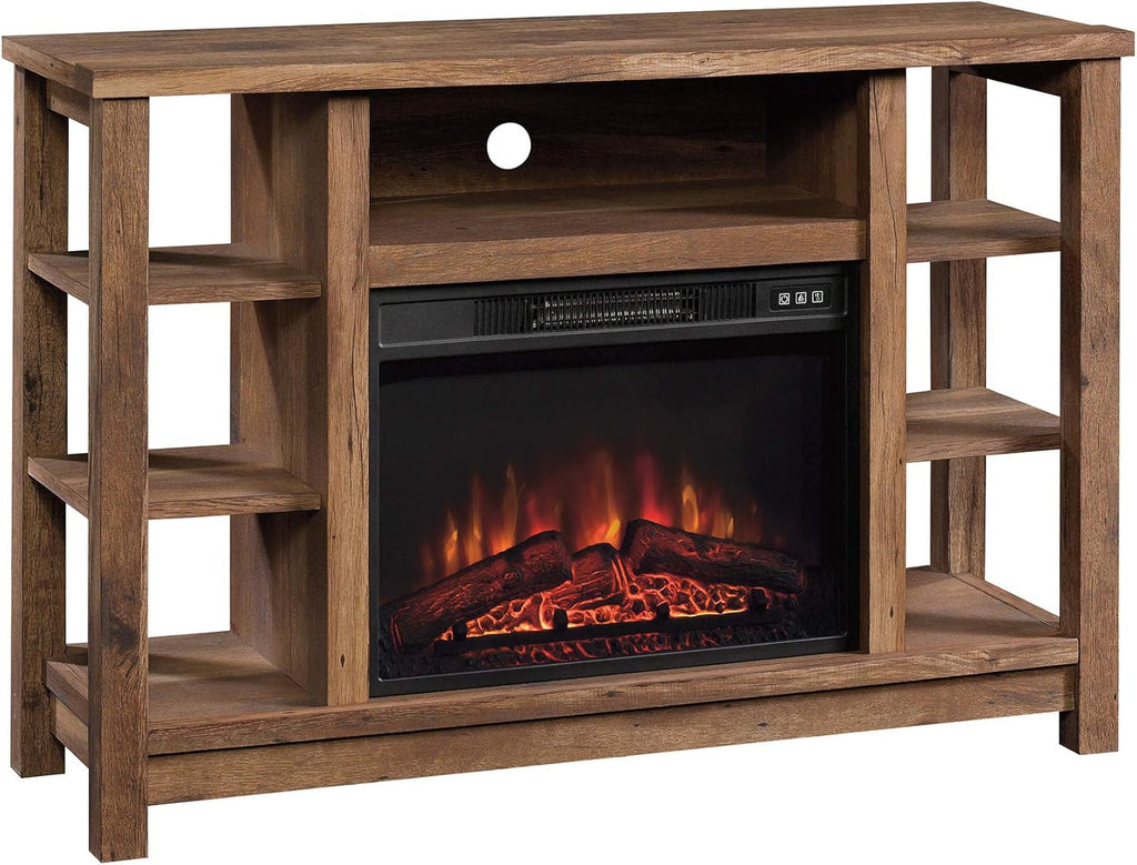 Entertainment Fireplace Credenza, Carbon Oak Finish C94202