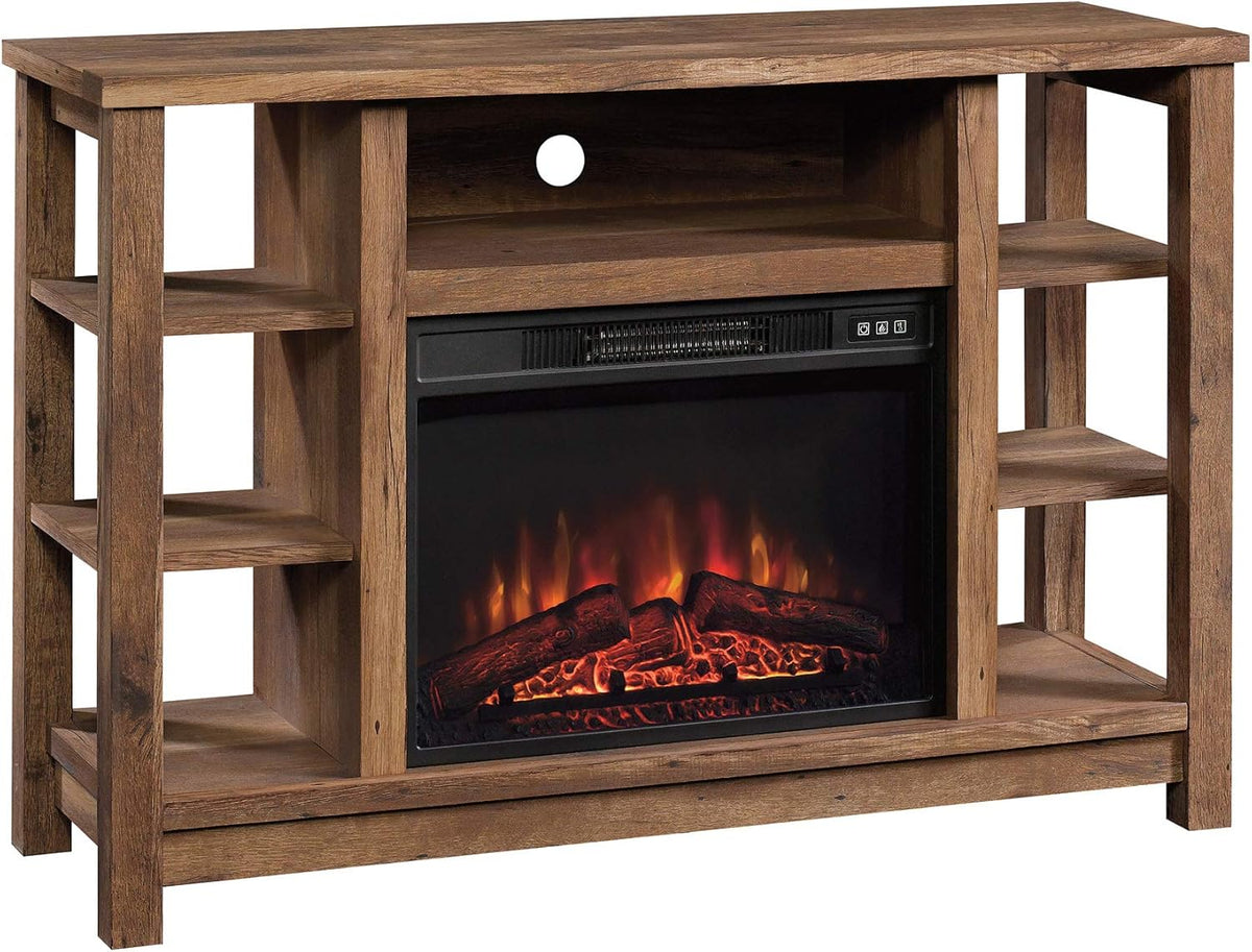 Entertainment Fireplace Credenza, Carbon Oak Finish C94202