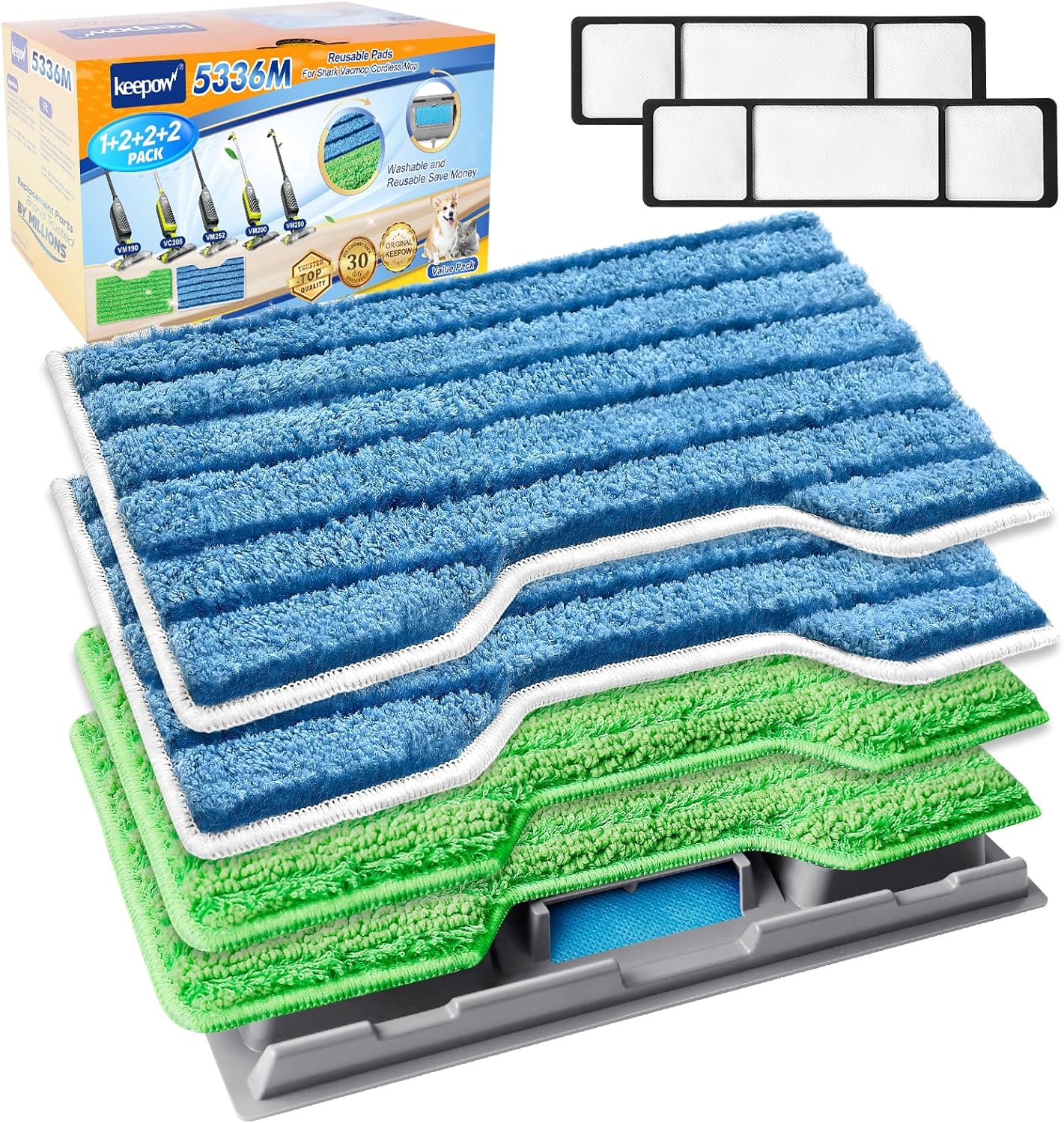 Reusable Vacuum Mop Pad Refills (1+2+2+2 Pads) D49059