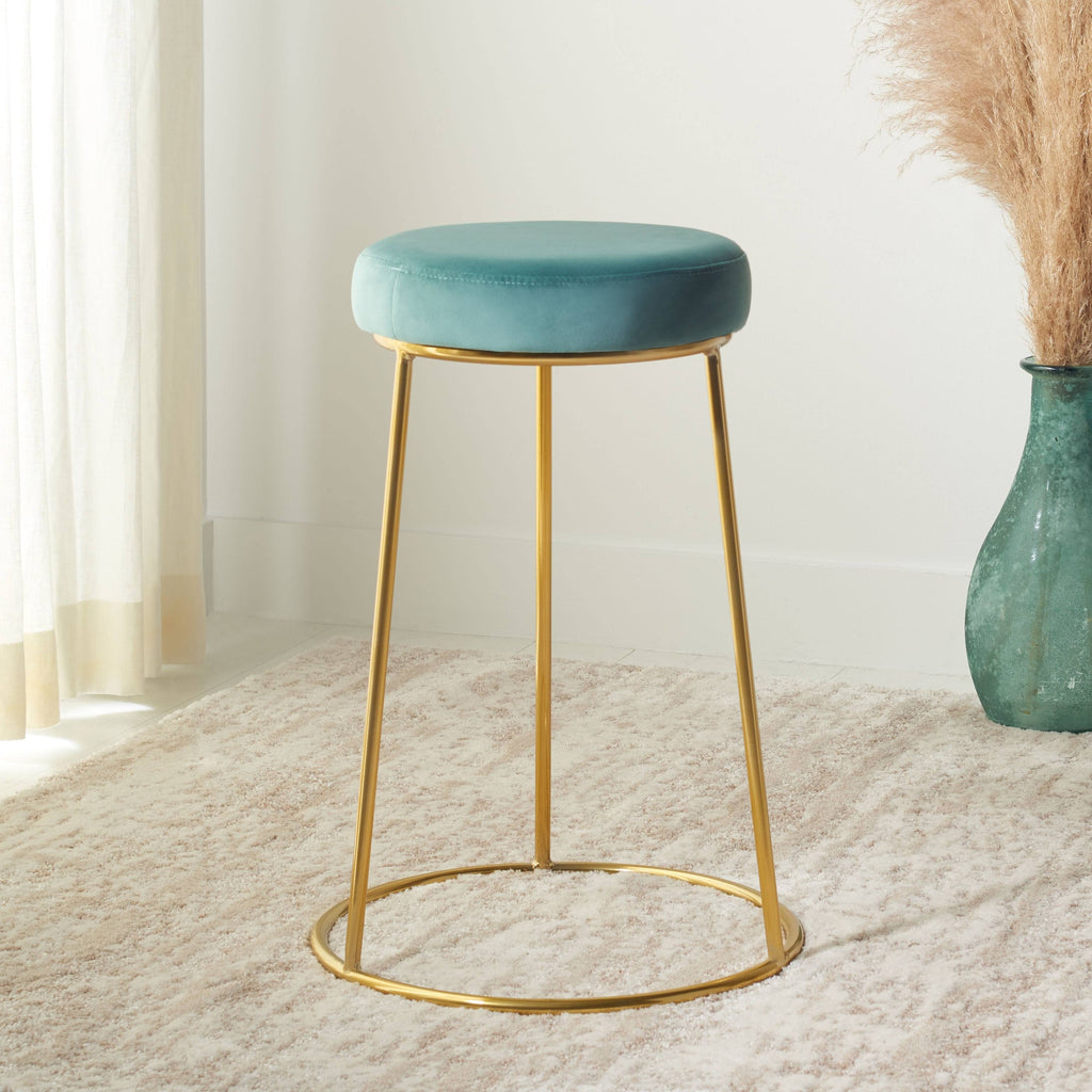 Round Counter Stool Seafoam Gold S846