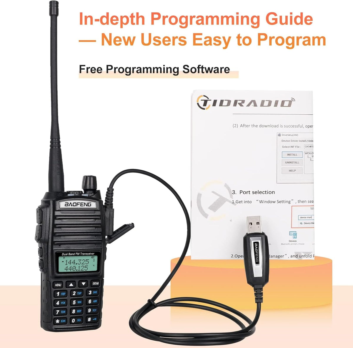 Black 2 Pack Walkie Talkies with Programming Cable and Handheld Speaker Mic T1431