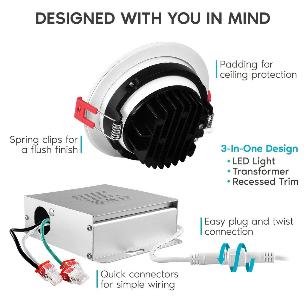 4 in Adjustable Gimbal Integrated LED Recessed Light 6-Pack N73511
