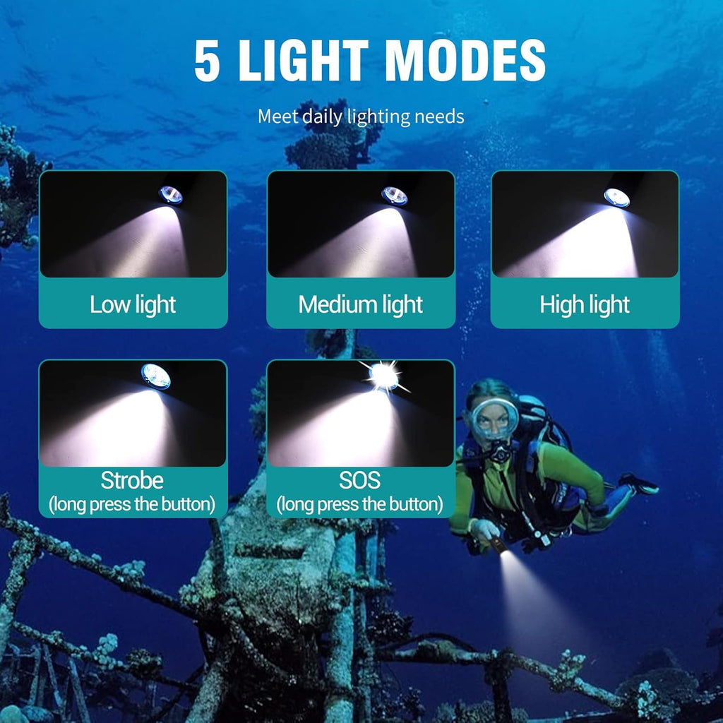 Rechargeable 2000 Lumen Diving Flashlight V623391