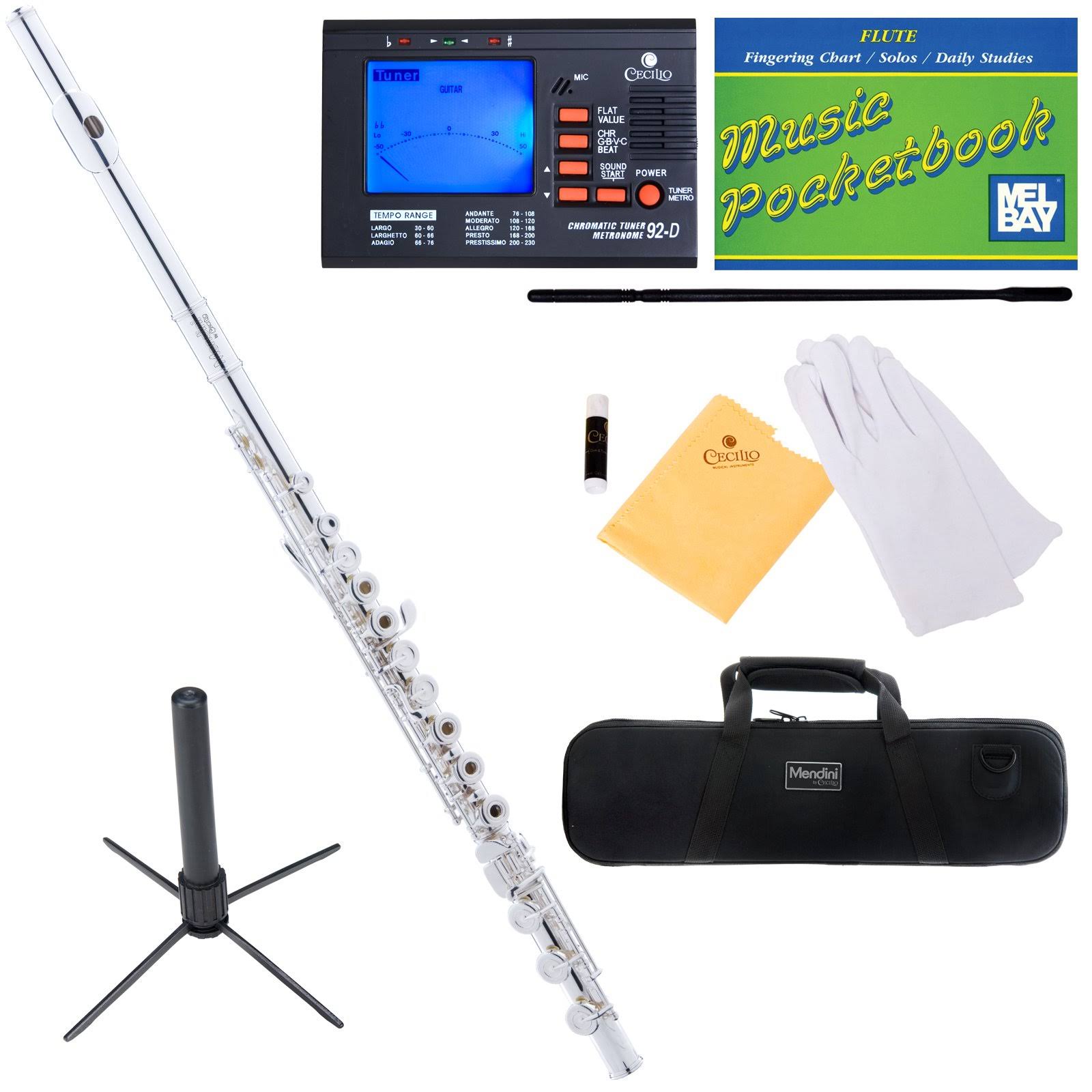 Silver Plated Flute with Case, Tuner, Stand S8429