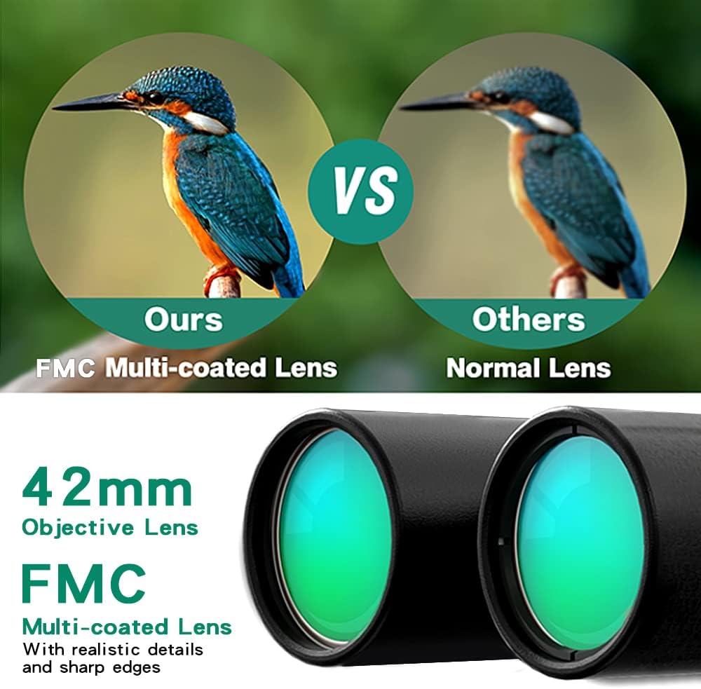 12x42 HD Roof Prism Waterproof Binoculars with Tripod Carrying Case Mobile Phone Clip Pack of 2 X25188
