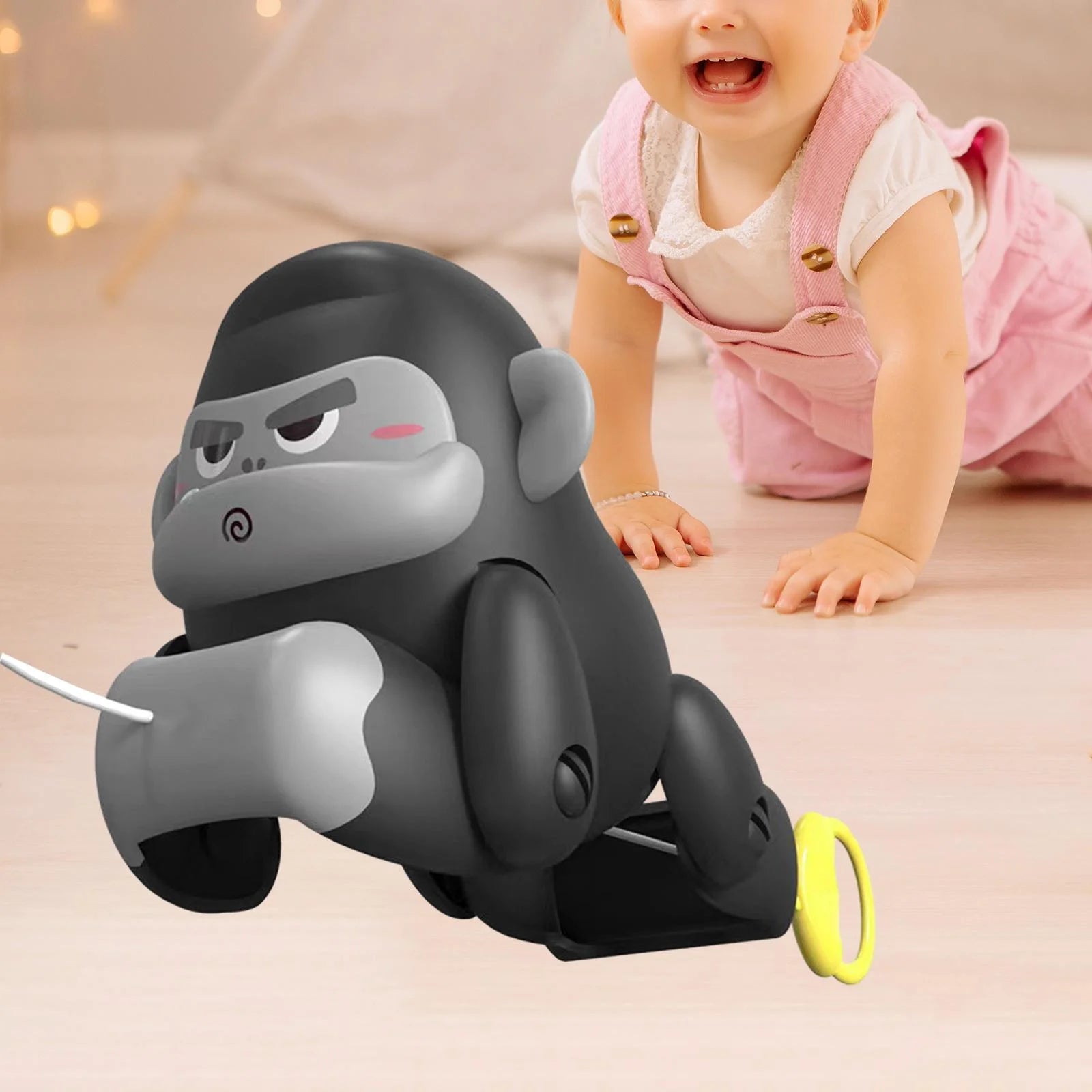 Black and Gray Pull Along Gorilla Toy K8160