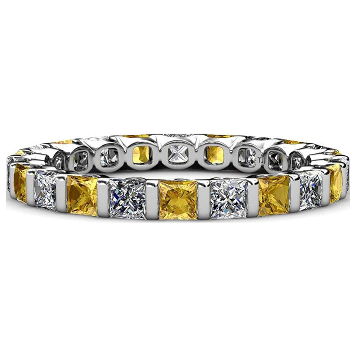 Citrine & Diamond Eternity Band in 14K White Gold S403050
