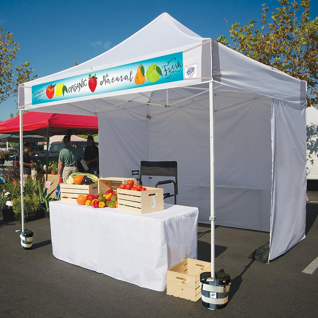 White 10' x 10' Commercial Canopy with Sidewalls and Roller Bag Z48604