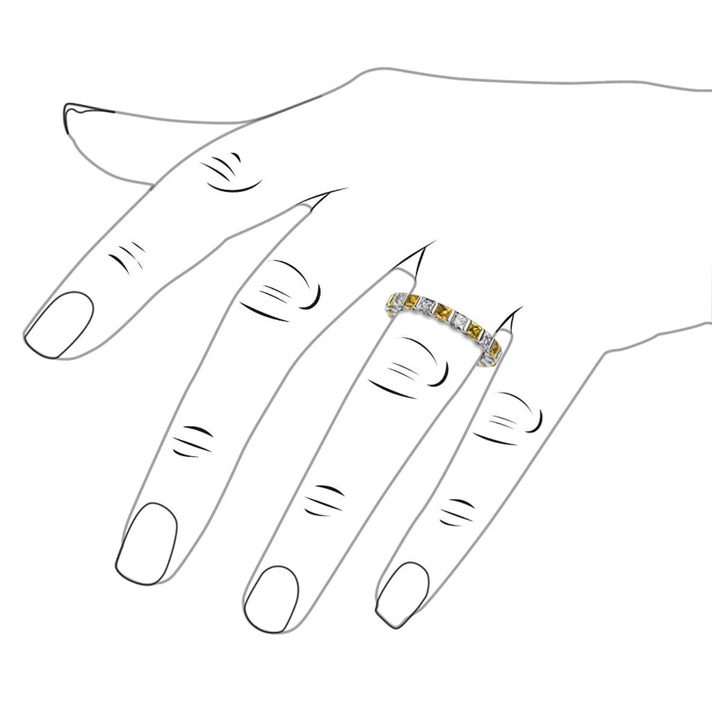 Citrine & Diamond Eternity Band in 14K White Gold S403050
