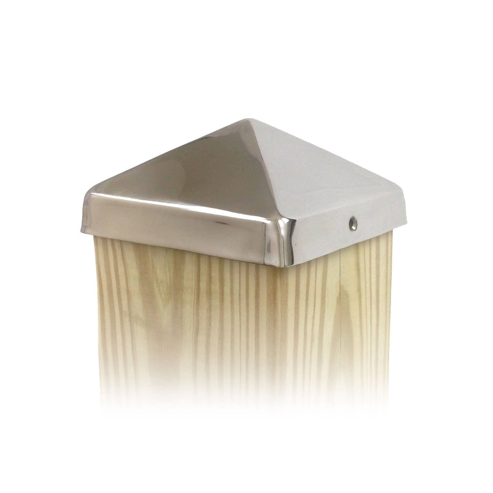 8 in. x 8 in. Stainless Steel Fence Post Cap I557677