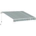 Green White Retractable Patio Awning T883