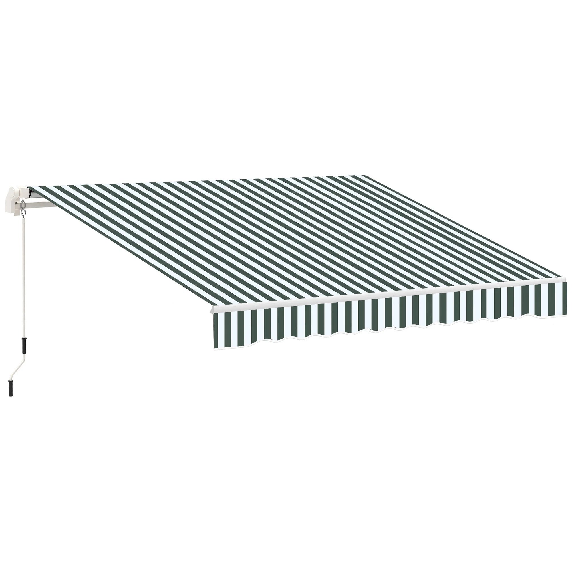 Green White Retractable Patio Awning T883
