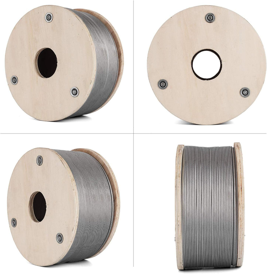 1/8" 1x19 Stainless Steel Wire Rope 500ft R9451