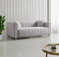 81.89" Teddy Large Modern 3 Seater Upholstered Sofa with Gold Metal Legs E5867