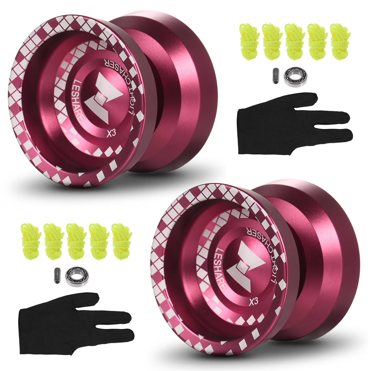 2 Pack Aluminum Alloy Responsive YoYo with Unresponsive Bearing T12183