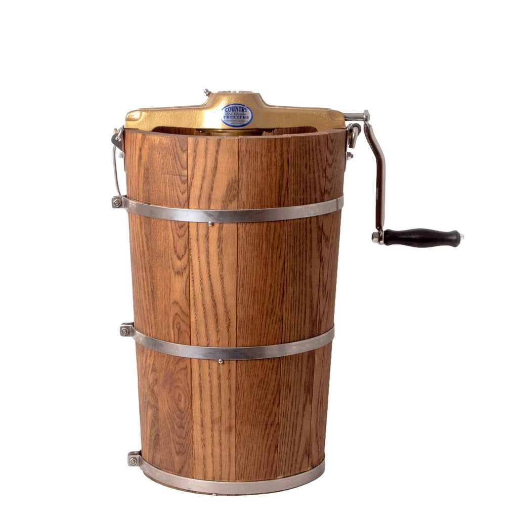 Manual Ice Cream Maker with Stainless Steel Can and Oak Tub, 8 Quart E911